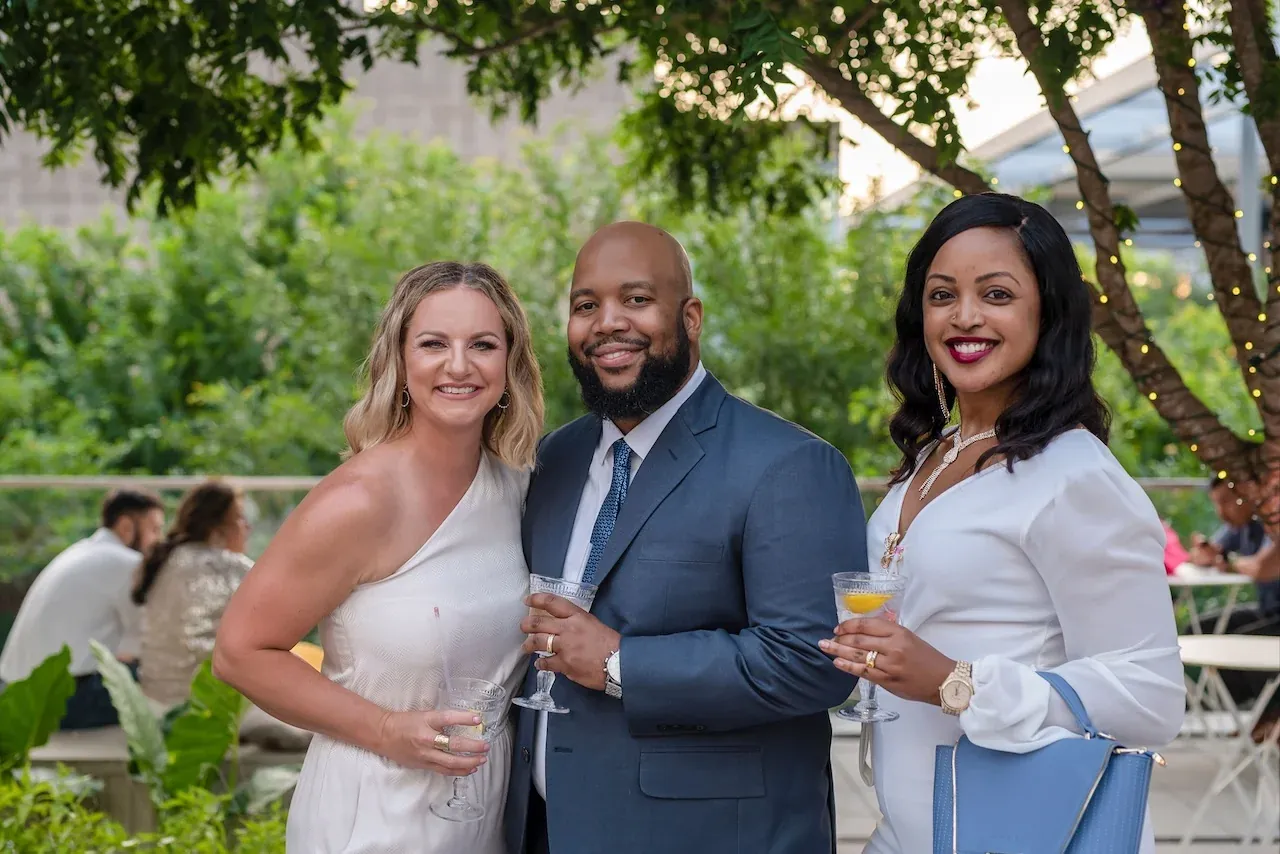 Guests at an outdoor reception