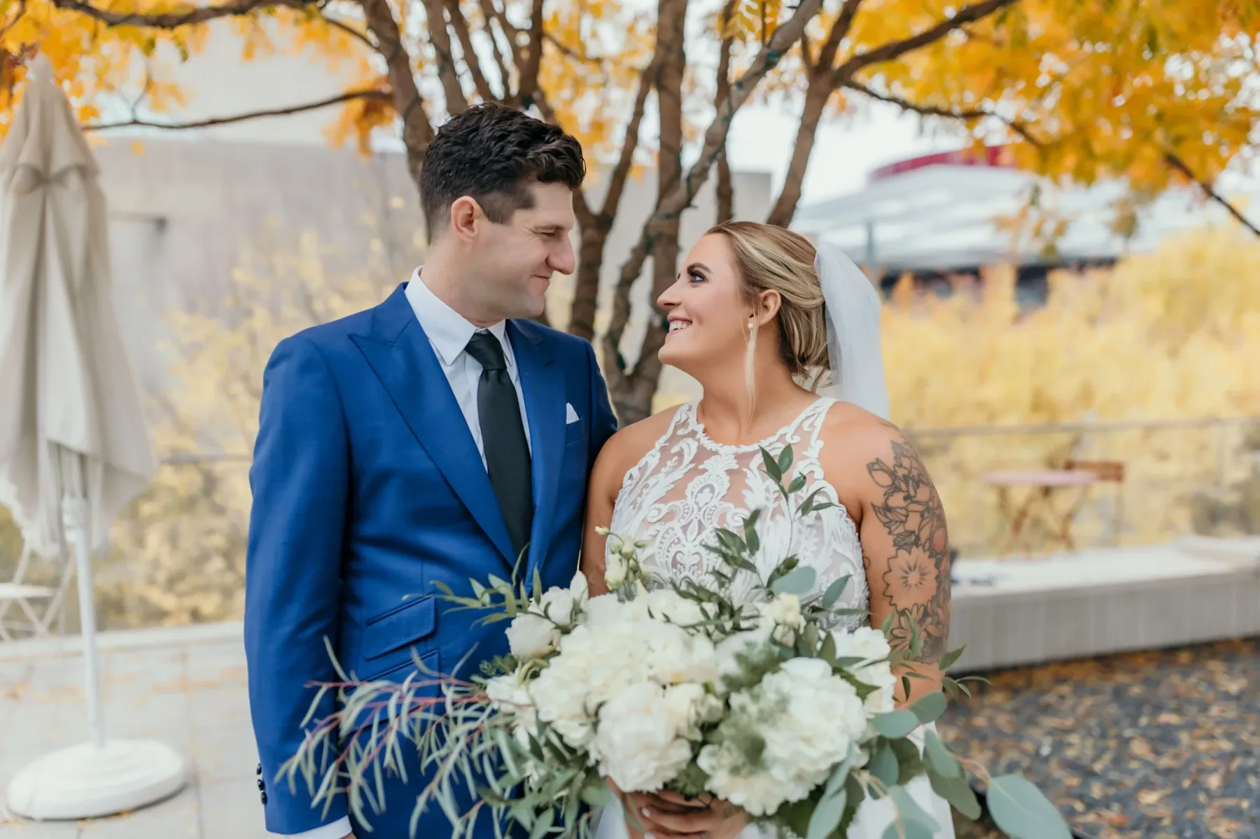 A couple on The Artisan rooftop terrace